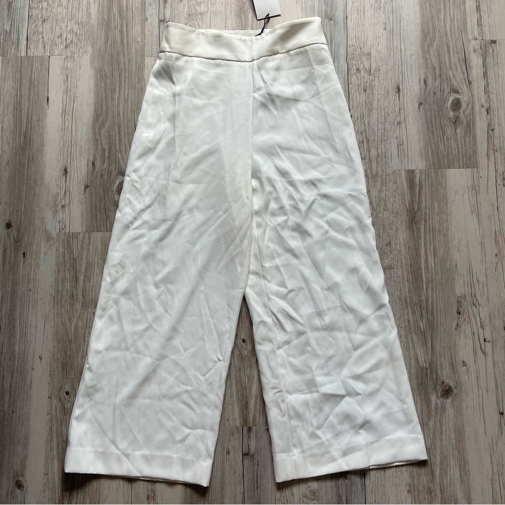 Elegant White Women's Wide-Leg Pants